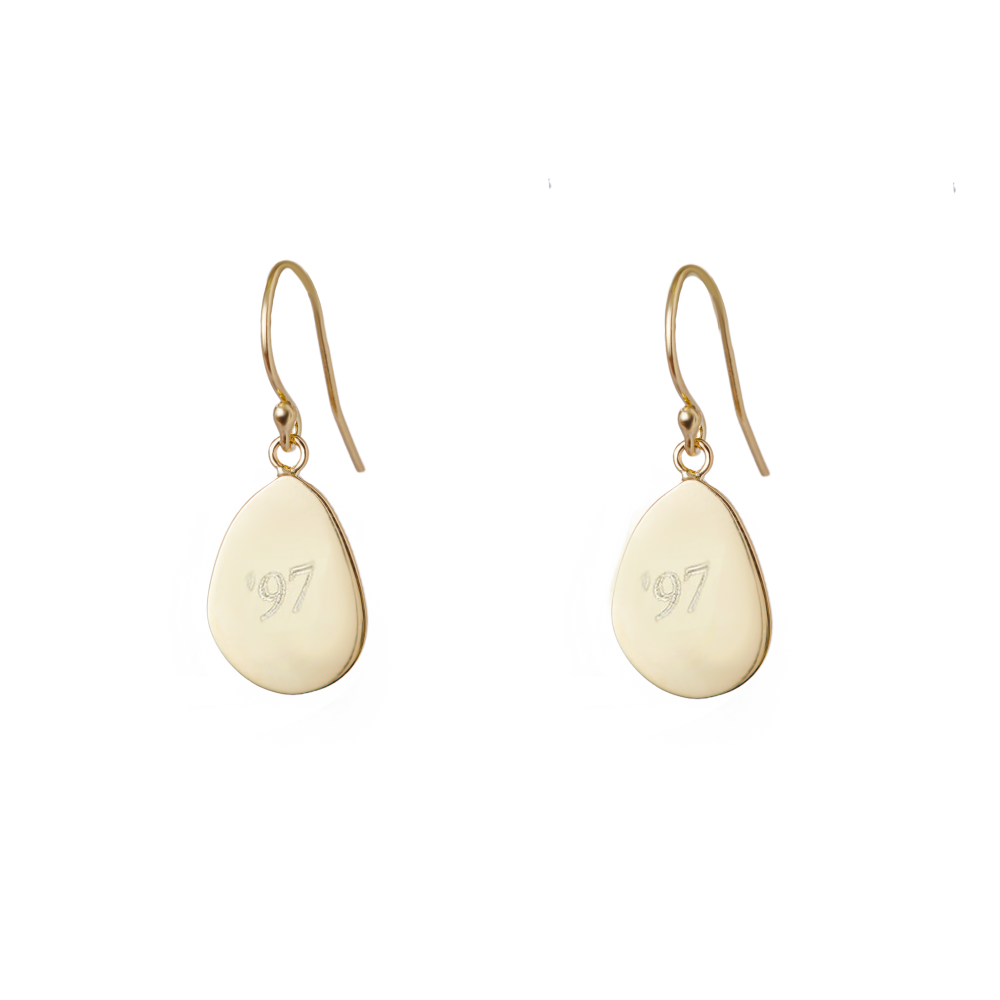 THE ENGRAVABLE PEAR PENDANT EARRING