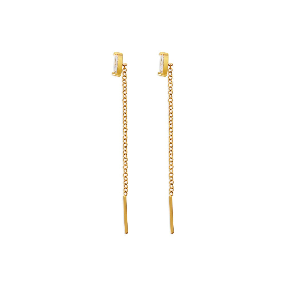 THE CZ MARQUISE THREADER EARRING