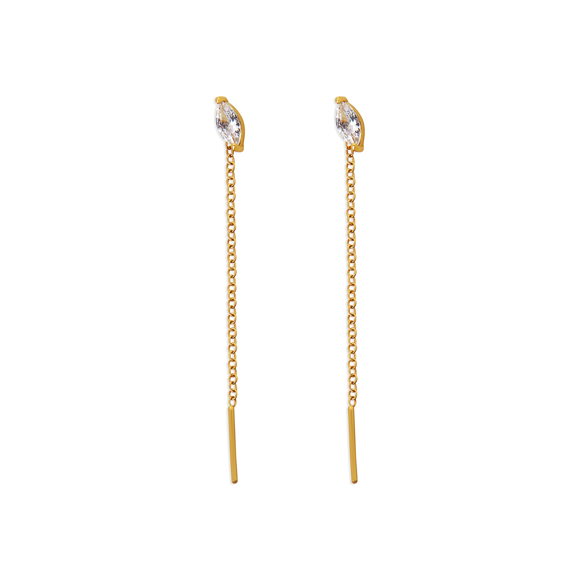 THE CZ MARQUISE THREADER EARRING