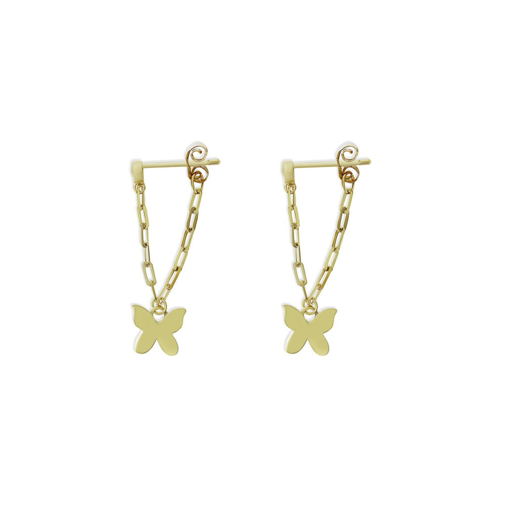 PAPERCLIP BUTTERFLY DROP EARRING