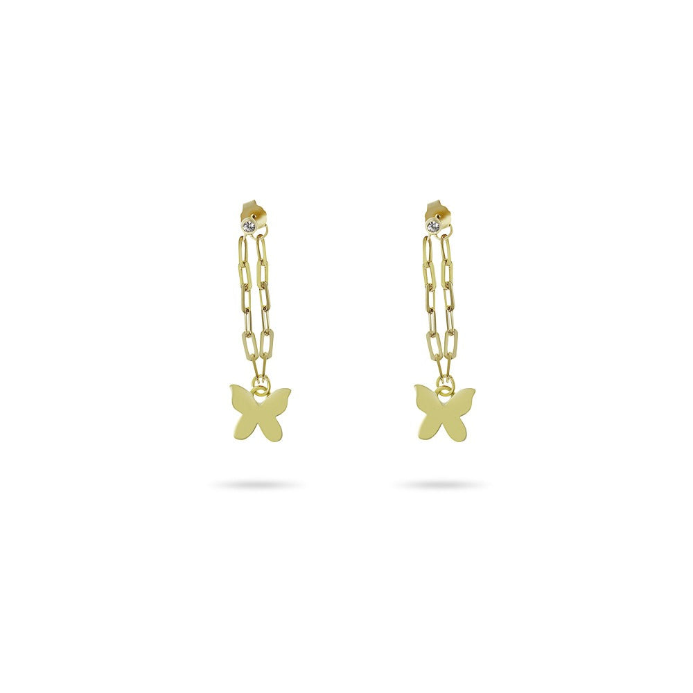 PAPERCLIP BUTTERFLY DROP EARRING