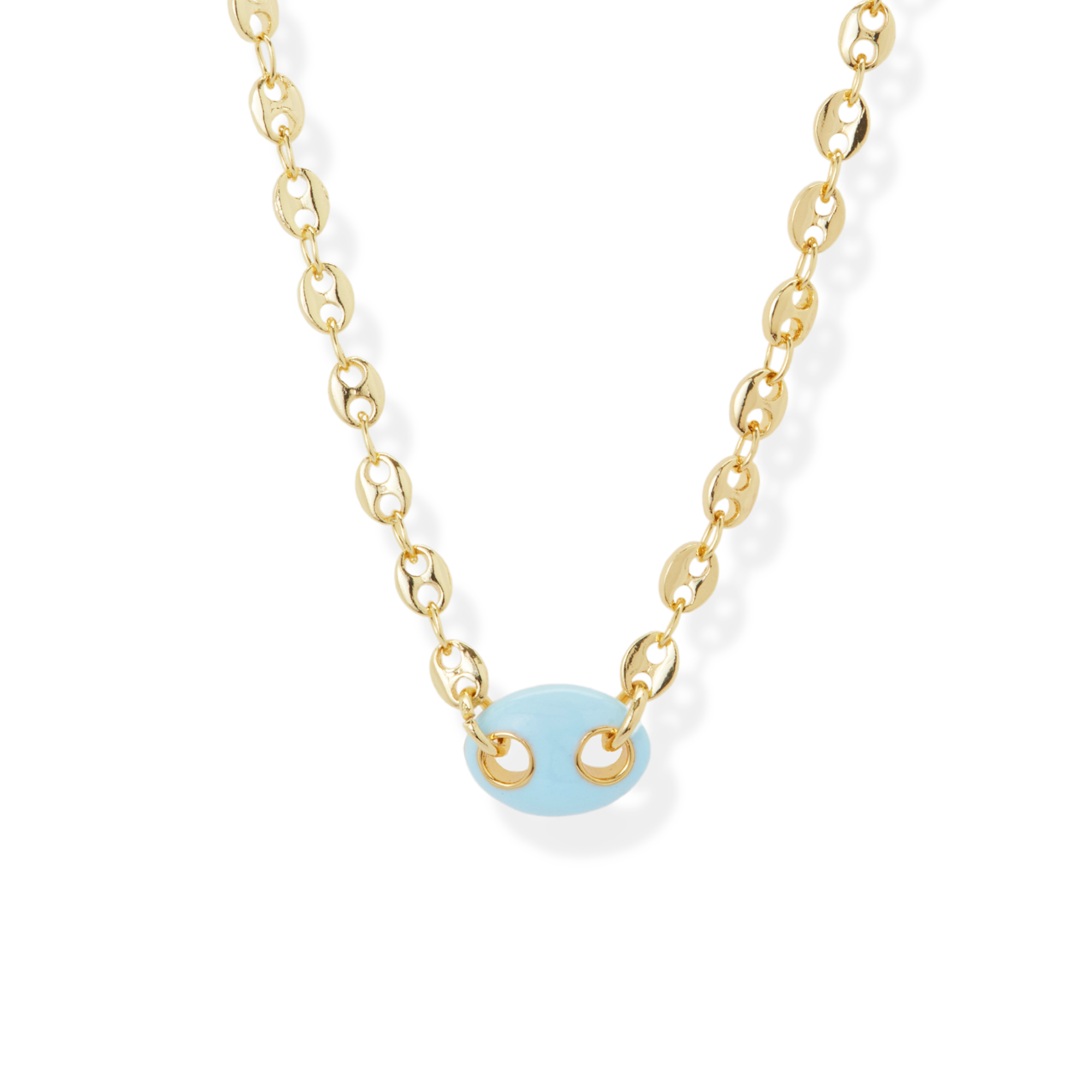 THE LIGHT BLUE ENAMEL MARINER CHAIN NECKLACE