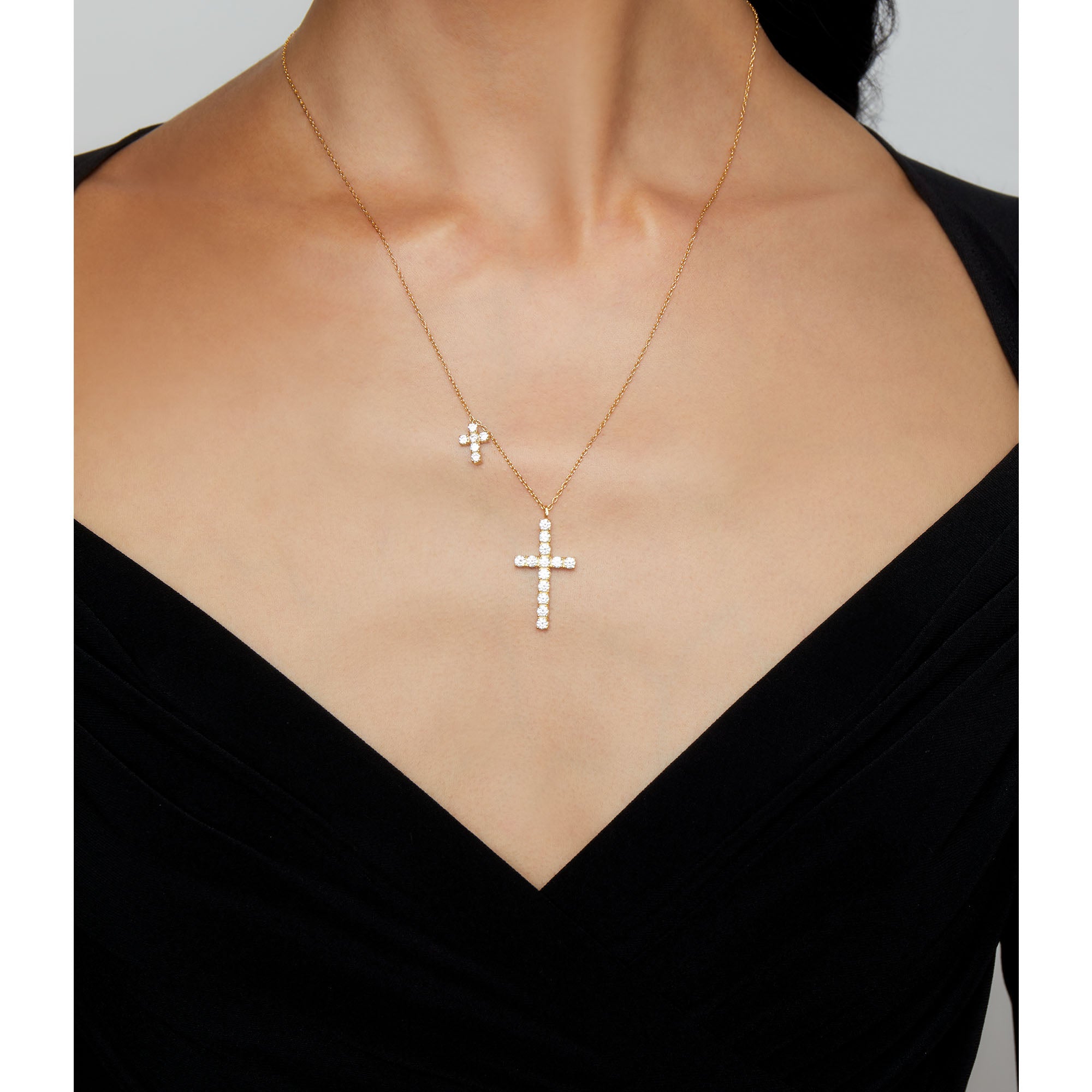 THE CZ DOUBLE CROSS PENDANT
