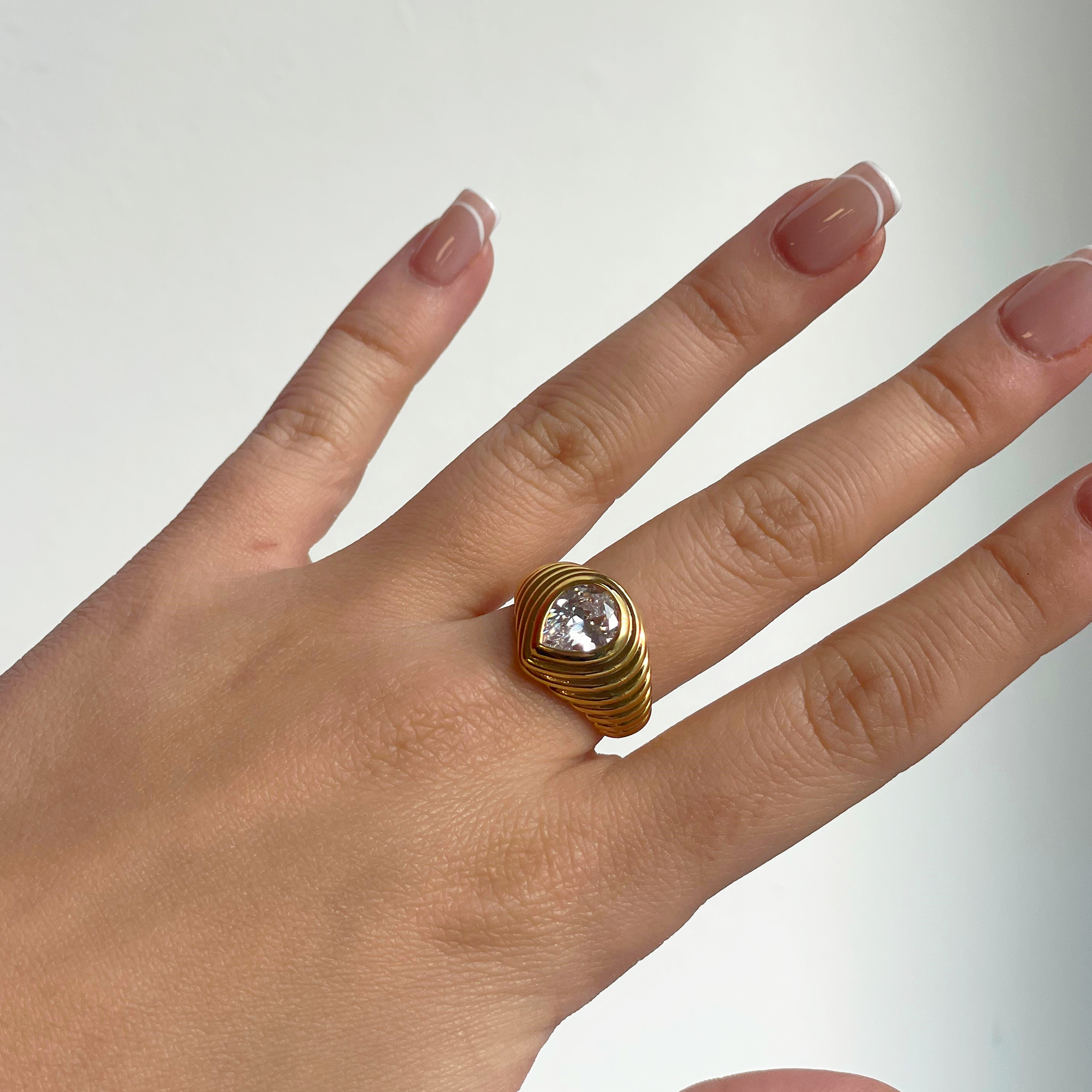 THE CZ RIDGED RING