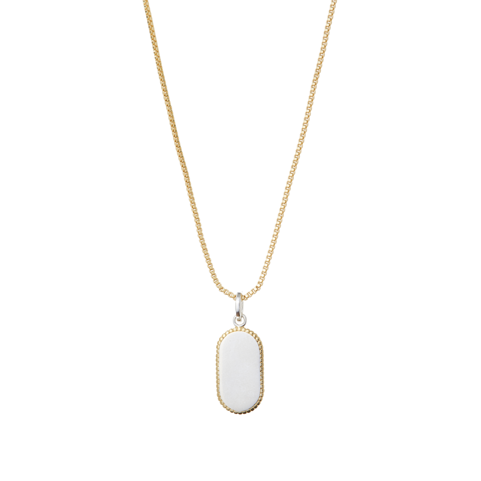 THE ENGRAVABLE TWO TONE OVAL PENDANT