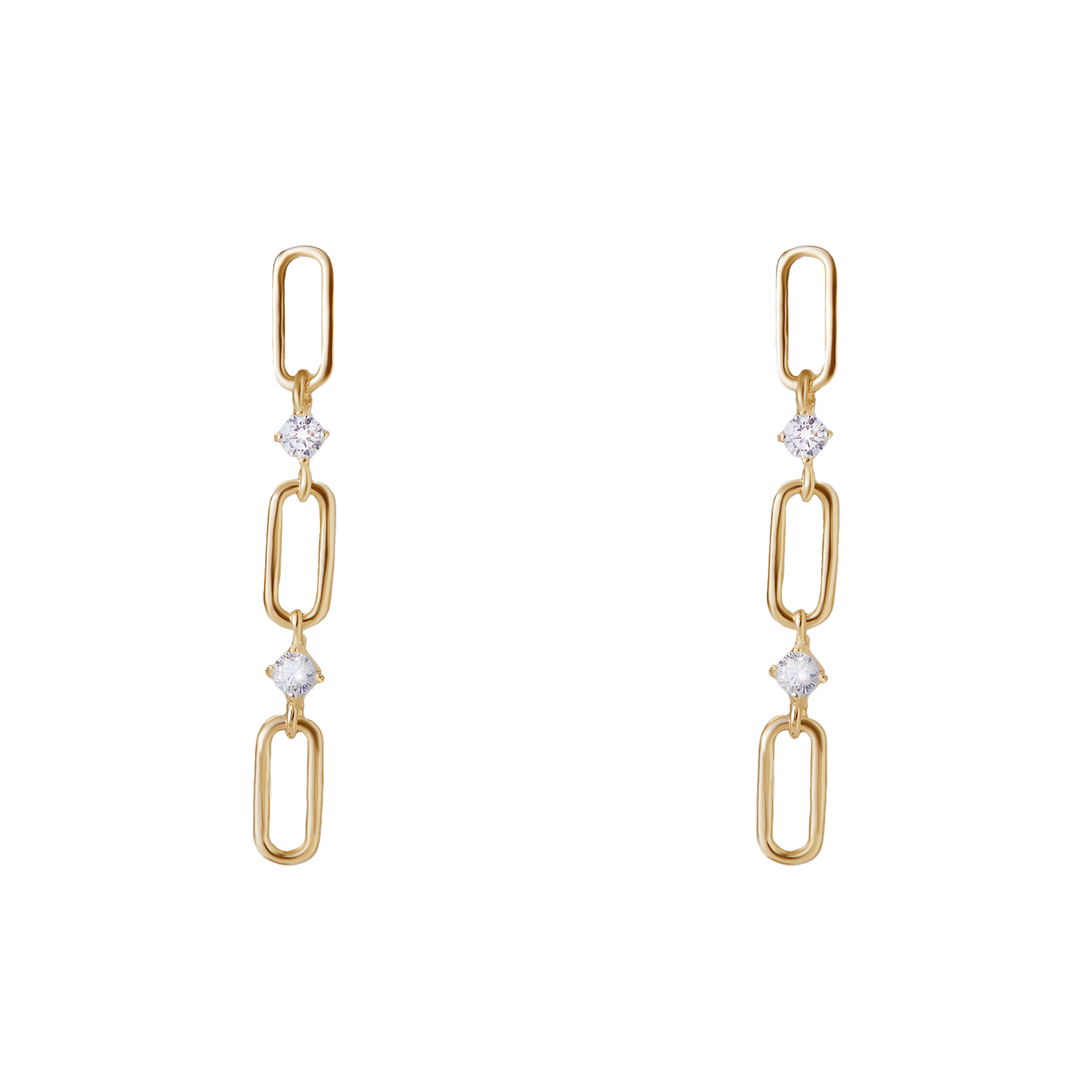 THE CZ OVAL CLIP DROP EARRING