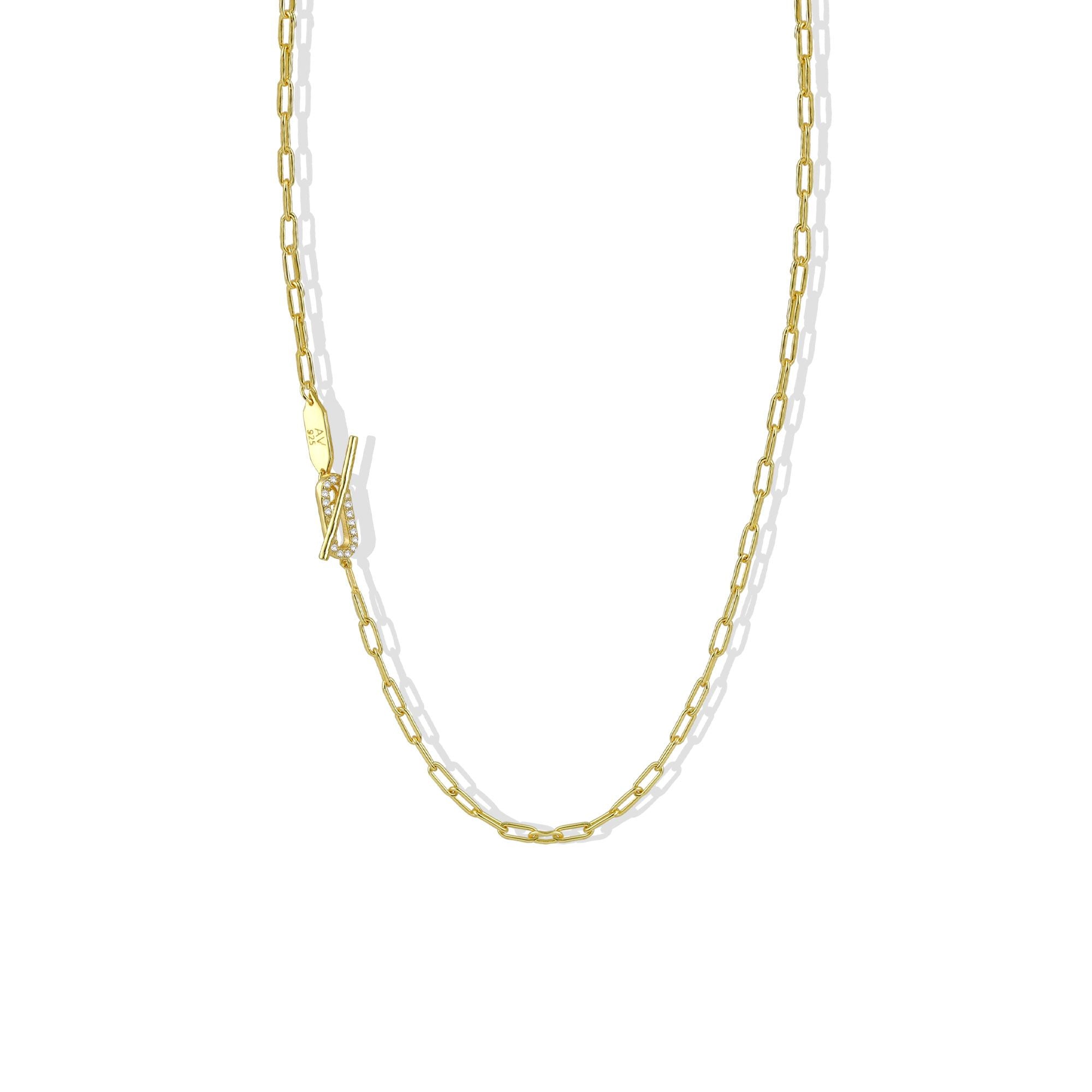THE PAVE TOGGLE LINK NECKLACE