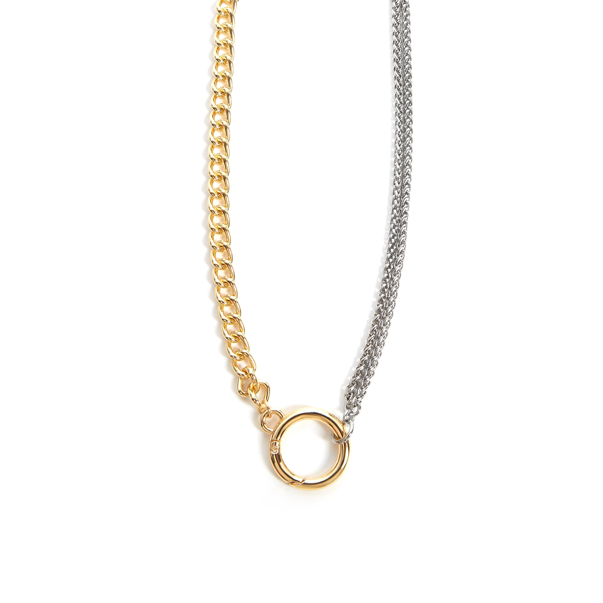 THE TWO TONE OPEN CIRCLE NECKLACE