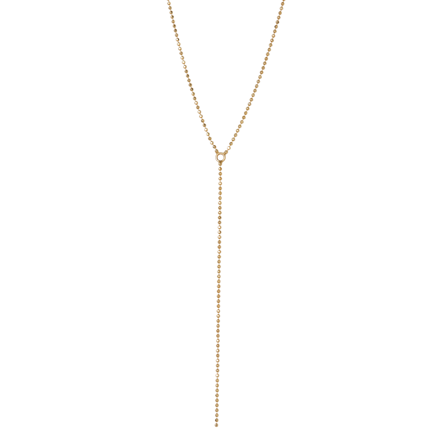 THE DIAMOND CUT BALL CHAIN LARIAT NECKLACE